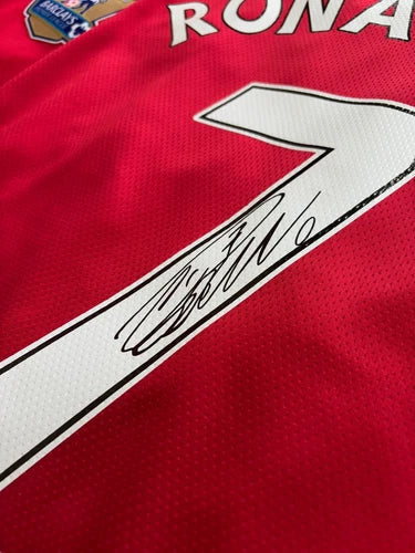 Cristiano Ronaldo SIGNED Manchester United 0708 Retro ShirtJersey + COA