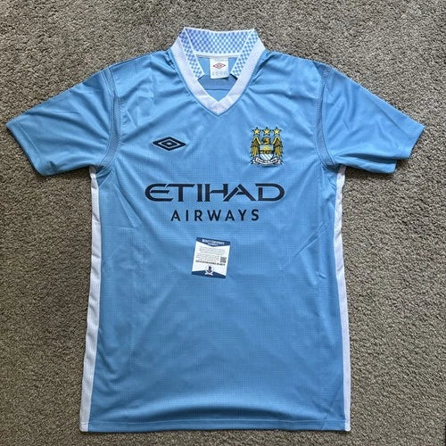 Autographed Sergio “Kun” Aguero Manchester City Blue Umbro #16 Jersey – Beckett COA
