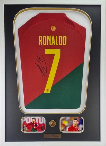 Cristiano Ronaldo Shirt Framed Portugal 2022 Hand-Signed w/ COA