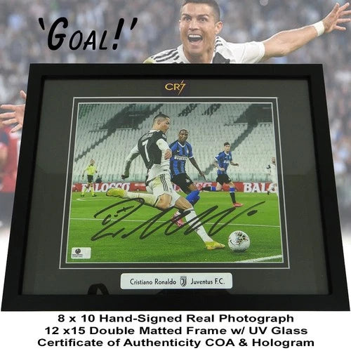 Cristiano Ronaldo CR7 Juventus F.C. Autographed 8x10 Photo Custom Framed w/ COA