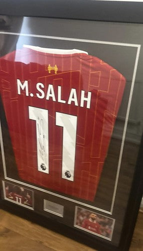 Share Signed Mohamed Salah - Liverpool Framed Home Shirt Certificate Of Authenticity