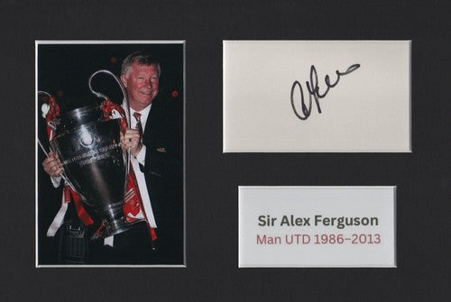 Sir Alex Ferguson Hand Signed Mount A4 Autograph w/ COA – Man Utd