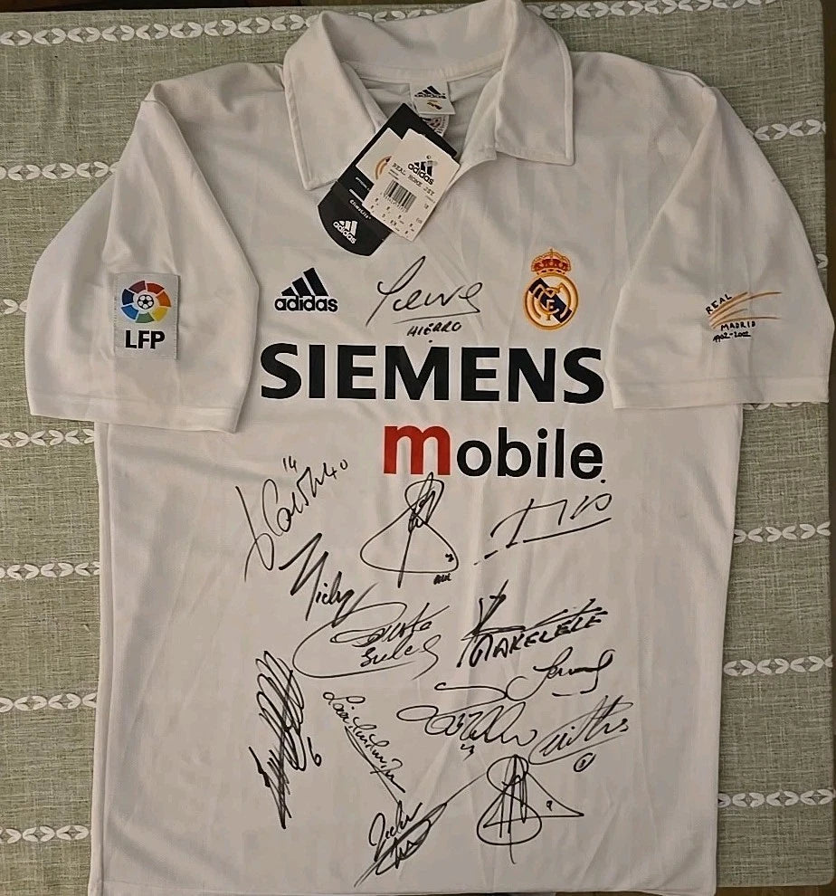 Signed Real Madrid Home Jersey Centenary 2002 Zidane Ronaldo Figo Raul Iker