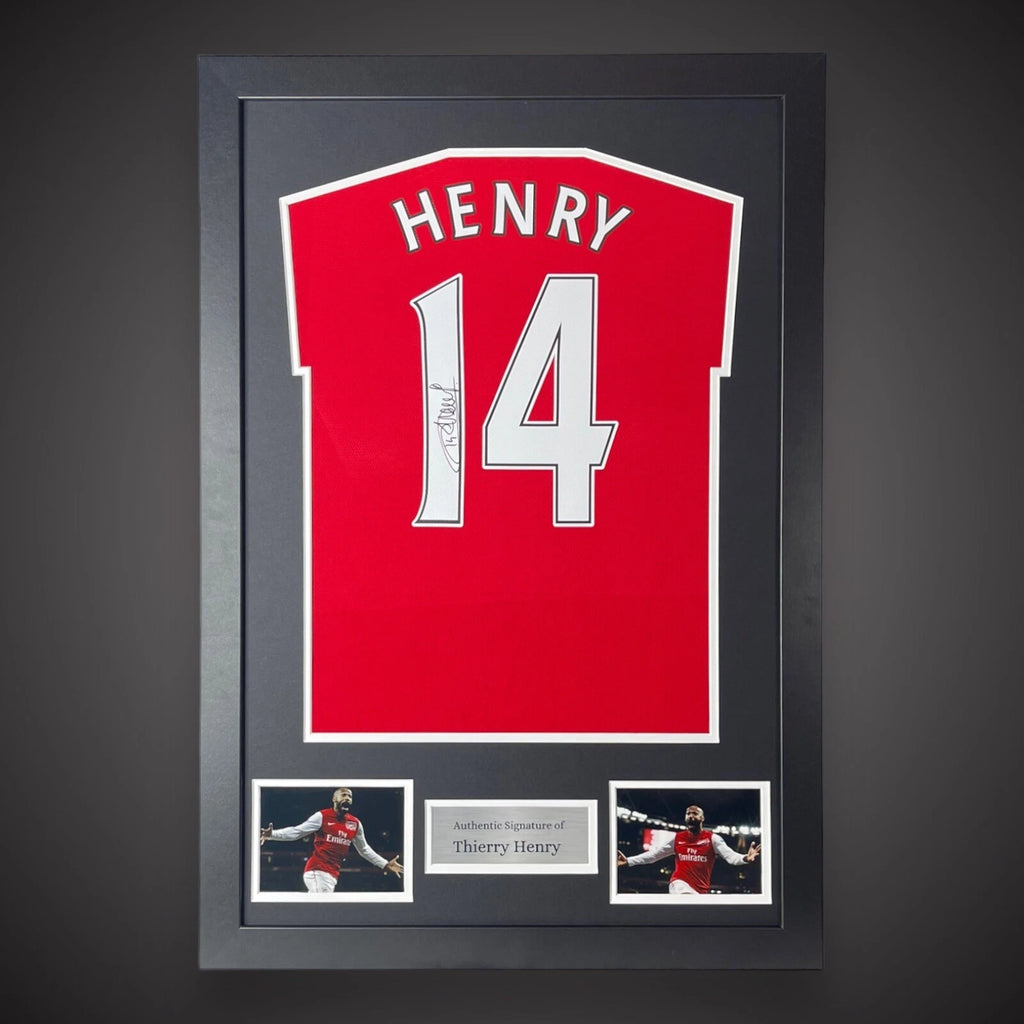 Framed Thierry Henry Hand Signed Arsenal Football Shirt w/ COA