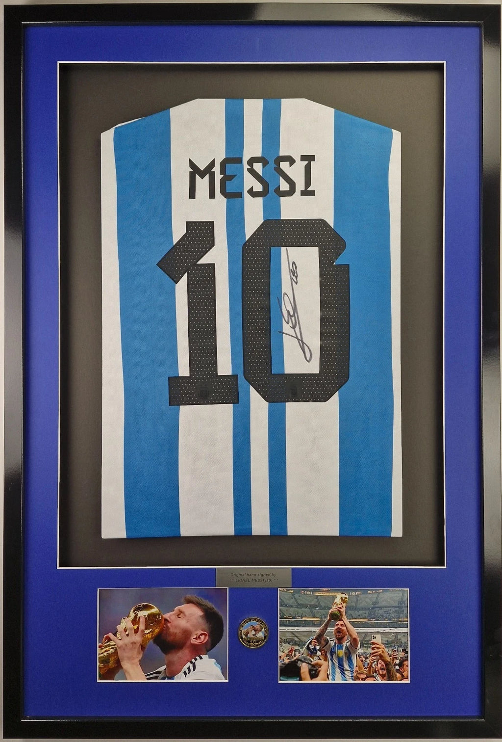 Lionel Messi Signed Argentina Shirt in Framed Presentation
