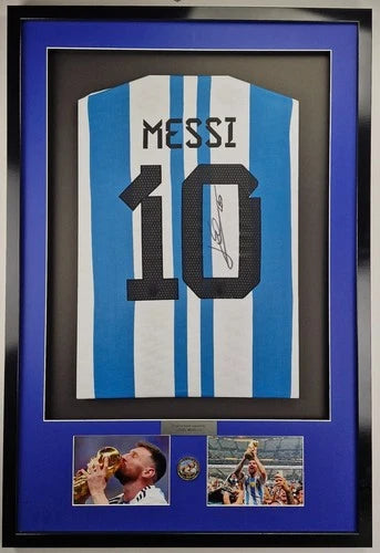 Lionel Messi Signed Argentina Shirt in Framed Presentation