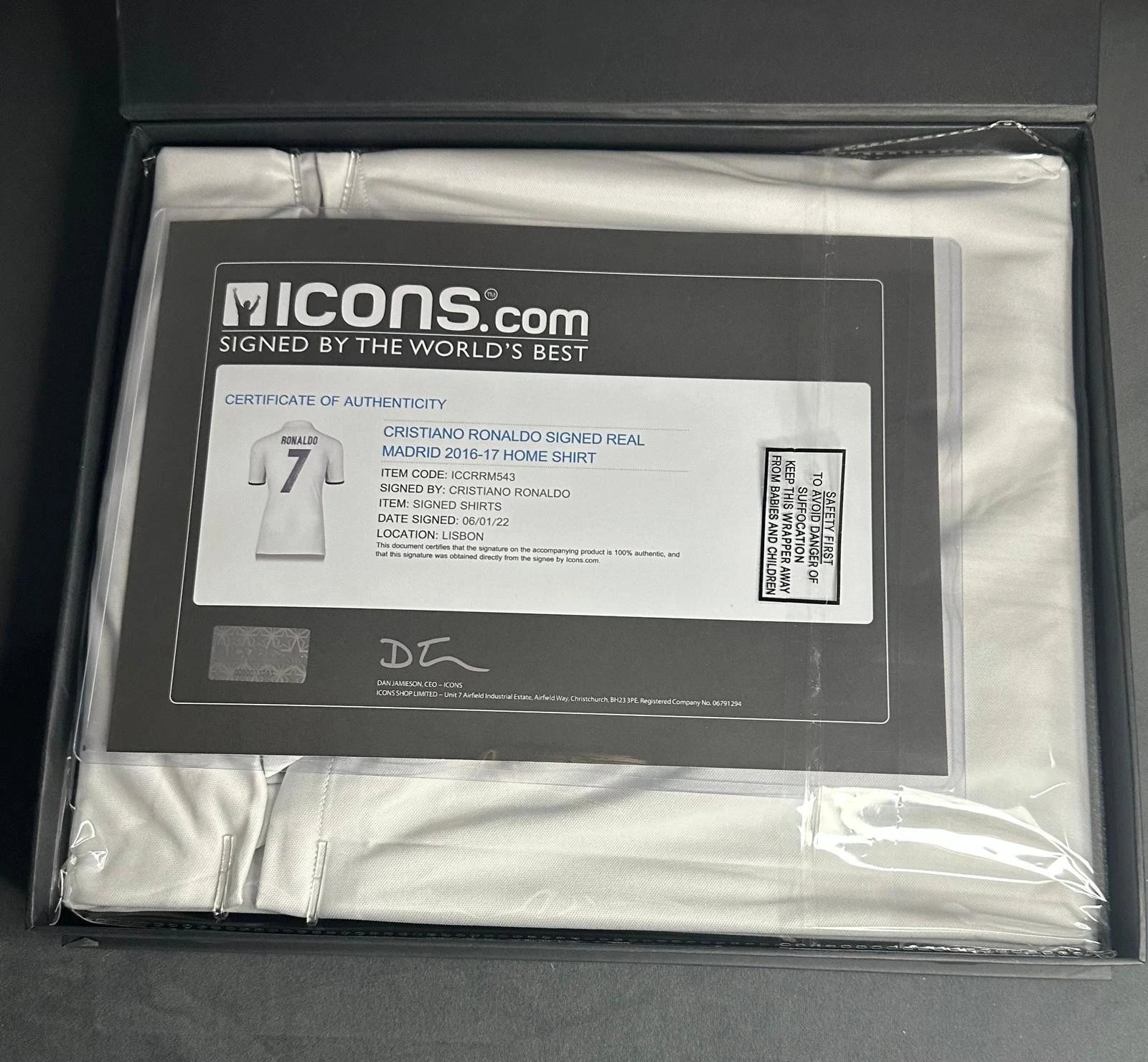 Cristiano Ronaldo Back Signed Real Madrid 2014-15 Home Shirt