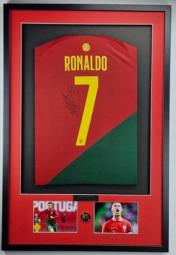 Cristiano Ronaldo Shirt Framed Portugal 2022 Hand-Signed