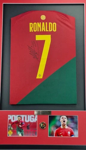 Cristiano Ronaldo Shirt Framed Portugal 2022 Hand-Signed