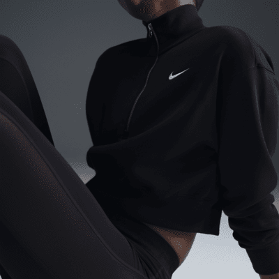 Women's 14-Zip Cropped Sweatshirt Black