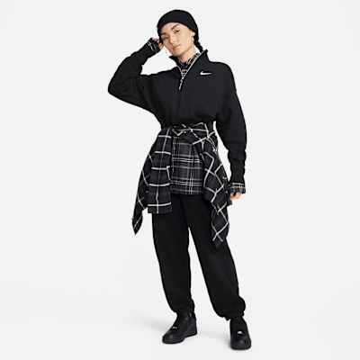 Women's 14-Zip Cropped Sweatshirt Black