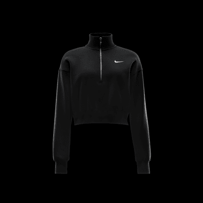Women's 14-Zip Cropped Sweatshirt Black