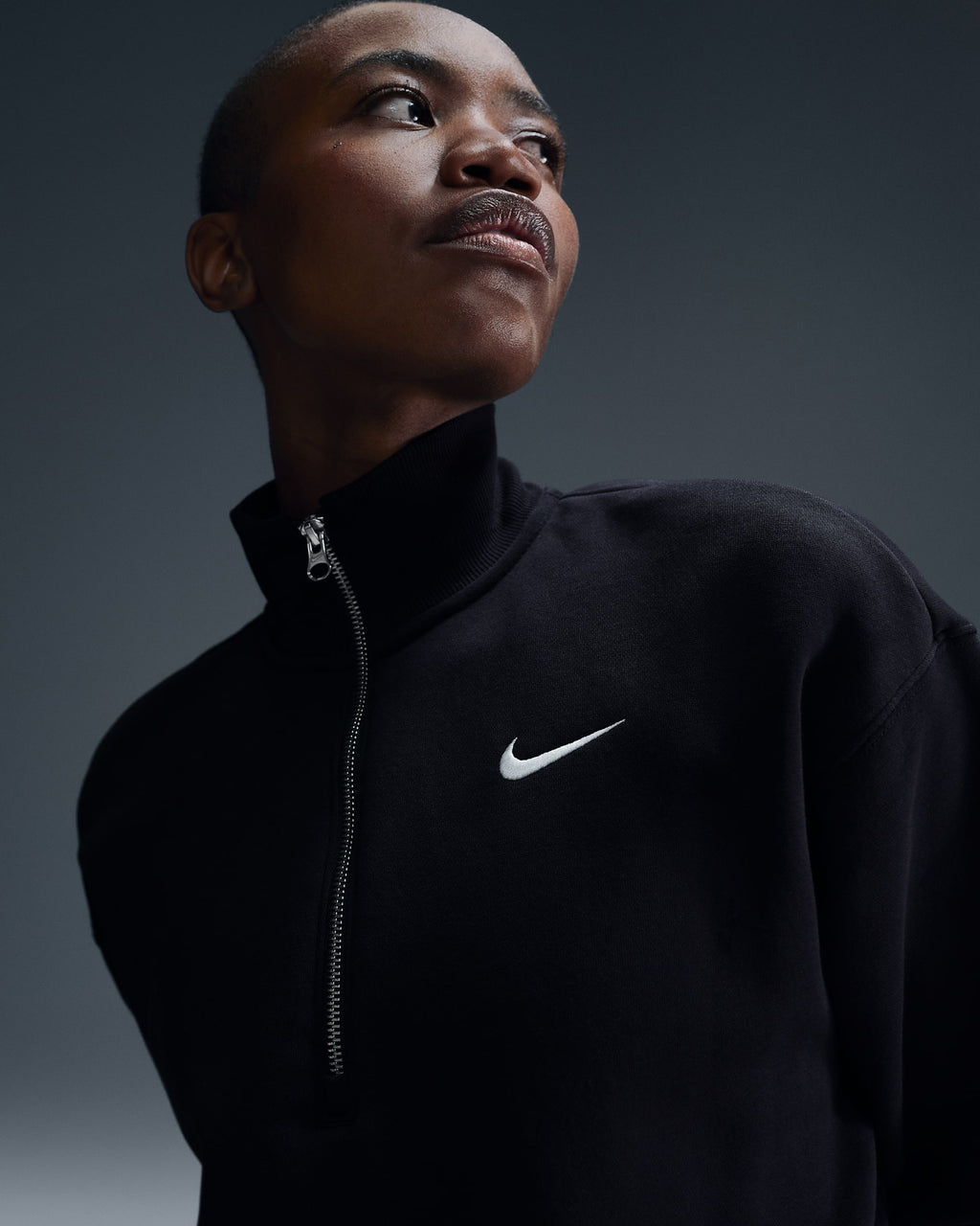 Women's 14-Zip Cropped Sweatshirt Black