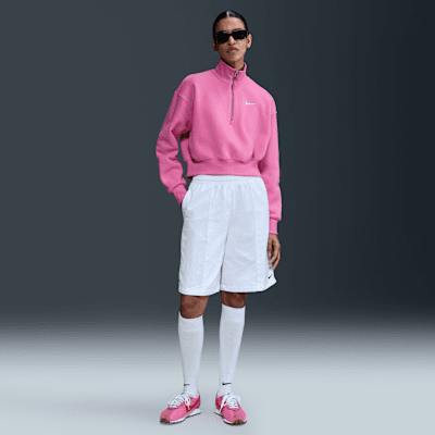 Women's 14-Zip Cropped Sweatshirt Pink